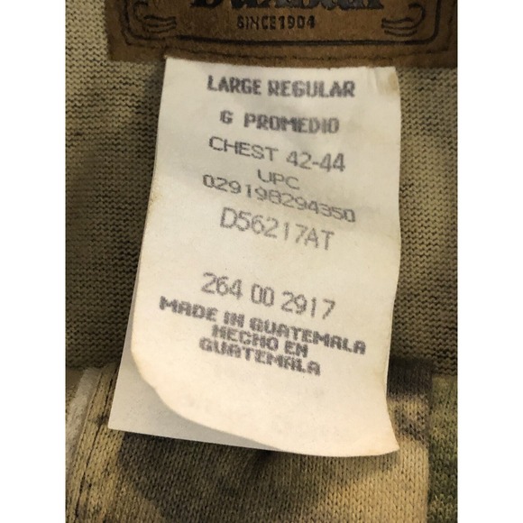 Duxbak Shirt Men Large Brown Camo Henley Outdoor Workwear Camp Hike Casual - Picture 6 of 9